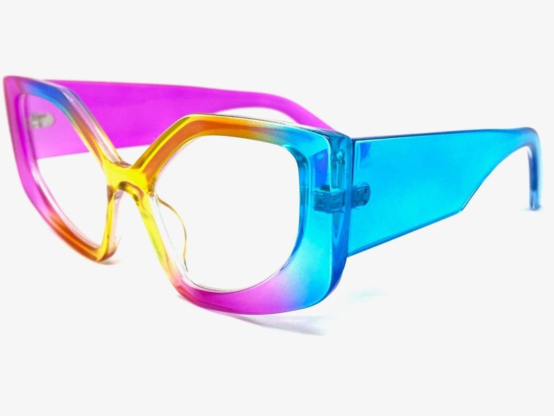 Women's Funky Unique Retro Modern Clear Lens EYE GLASSES Thick Colorful Frame C1 gallery