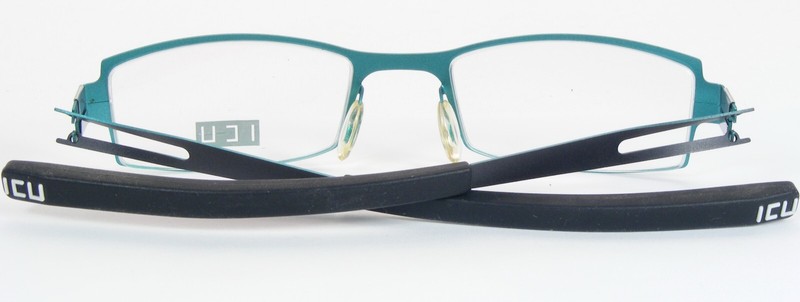 ICU by top look 8204 1 Matt Charcoal (Black) /Teal RARE EYEGLASSES 44-17-125mm gallery