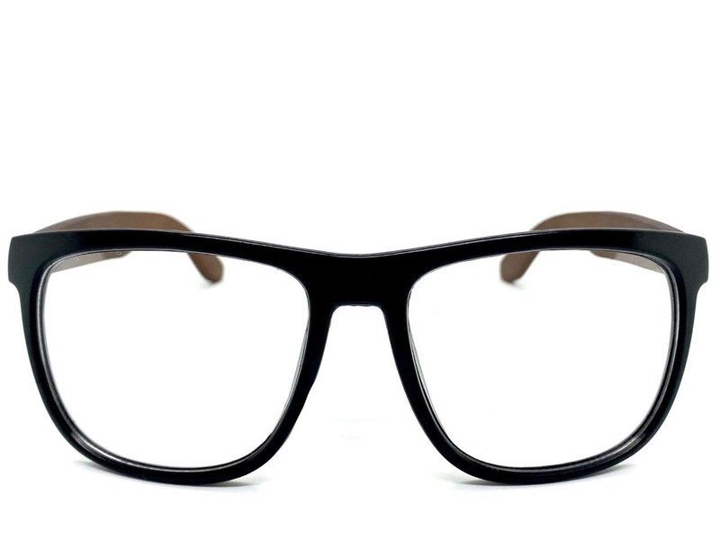 Men's Classic Vintage Retro Nerd Style Clear Lens EYE GLASSES Wood Wooden Frame gallery
