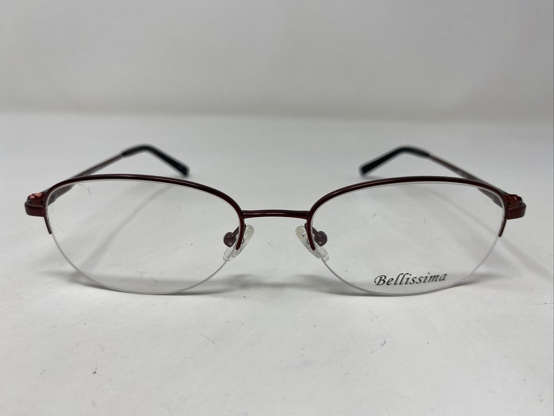 Bellissima BL 115 RAISIN 53-18-135 Burgundy Half Rim Eyeglasses Frame XV10