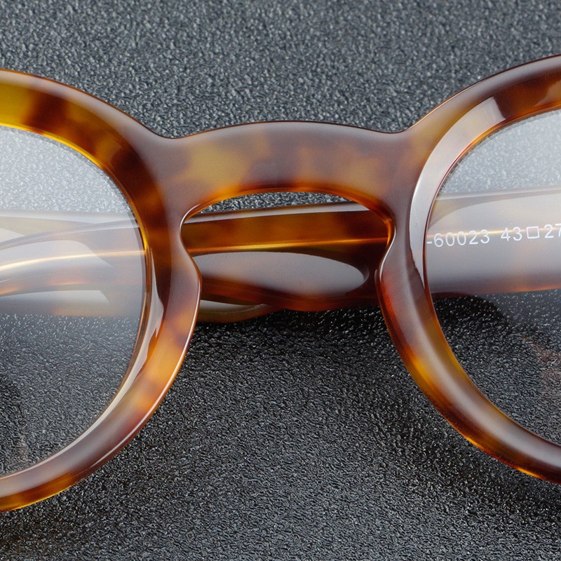 Retro Men Round Glasses Full Rim Leopard Women Eyeglass Frames 43 27-145mm gallery