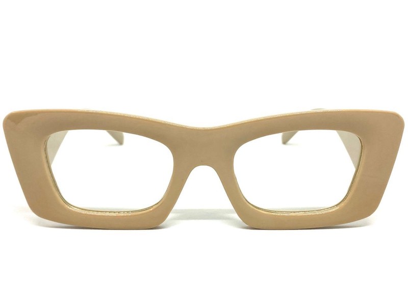 Exaggerated Classy Elegant Retro Style Clear Lens EYE GLASSES Thick Khaki Frame gallery