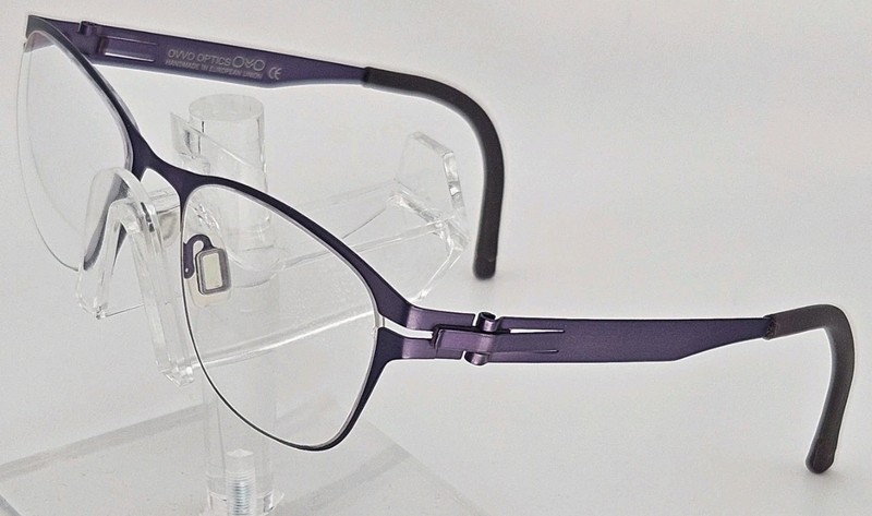 OVO Optics 3533 Eyeglasses Purple Semi Rimless 47-17-135 EU Handmade Frames R7