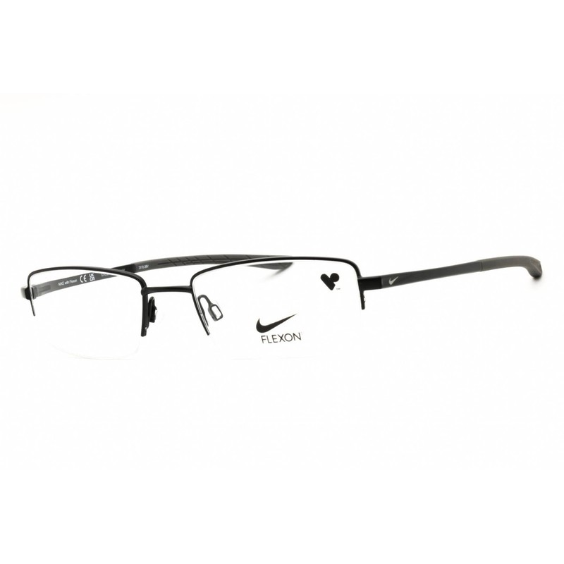 Nike Men’s Eyeglasses Satin Black Metal Half Rim Rectangular Frame 4292 001