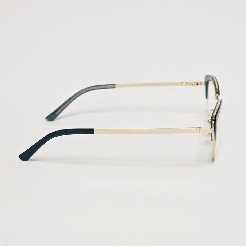 Charmossas Dulombi Women's Cat Eye Glasses in Gold / Teal Sparkle | 52mm gallery