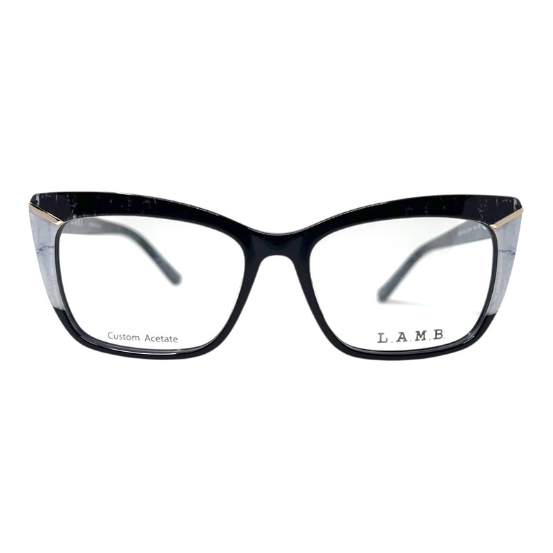 AUTHENTIC & NEW – L.A.M.B. – LA076 BLK 53/16/140 – BLACK / MARBLE EYEGLASSES