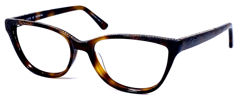 JUDITH LEIBER JL1174 02 Japan Dark Brown Tortoise Eyeglasses Frame 53-16-140