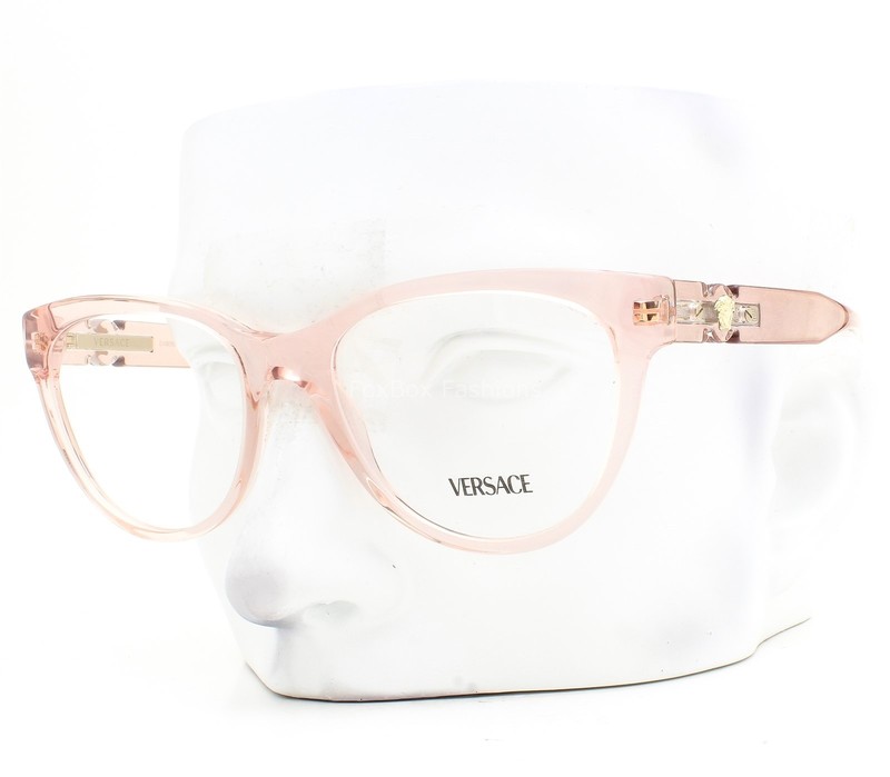 Versace Eyeglasses MOD 3304 5339 Glasses Crystal Pink Pale Gold 53mm with Case