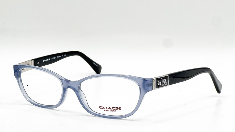 Coach HC 6061 5259 Milky Blue Black Cat Eye Authentic Eyeglass Frames 52-15-135