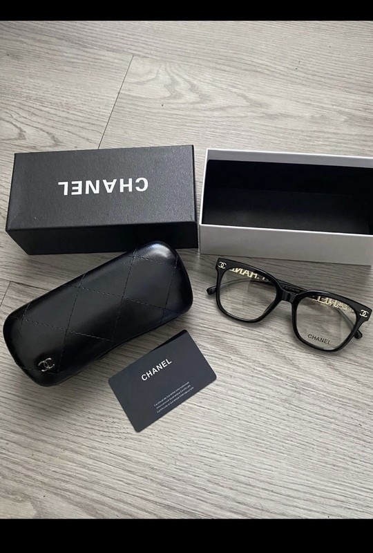 CHANEL CH0748 Black & Gold Chanel Logo Eyeglasses Frames