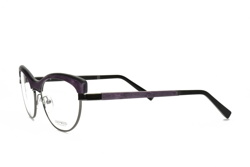GOLD and WOOD Eyeglasses Violet Purple Gunmetal MONA 03 54-16-130 Brand New gallery