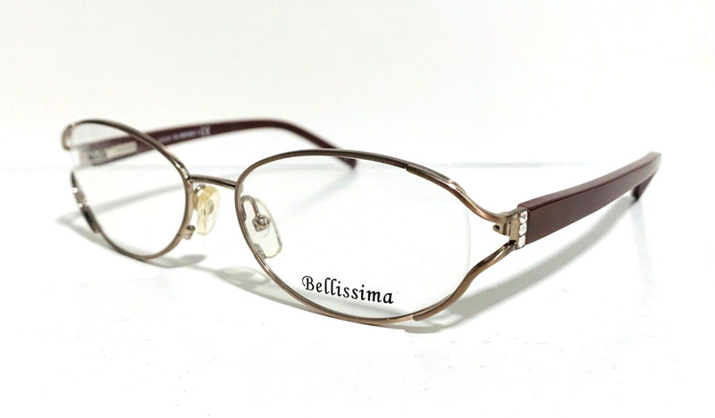 BELLISSIMA BL633 BRONZE BROWN OVAL WOMEN'S AUTHENTIC EYEGLASSES RX 52-16-135 MM gallery