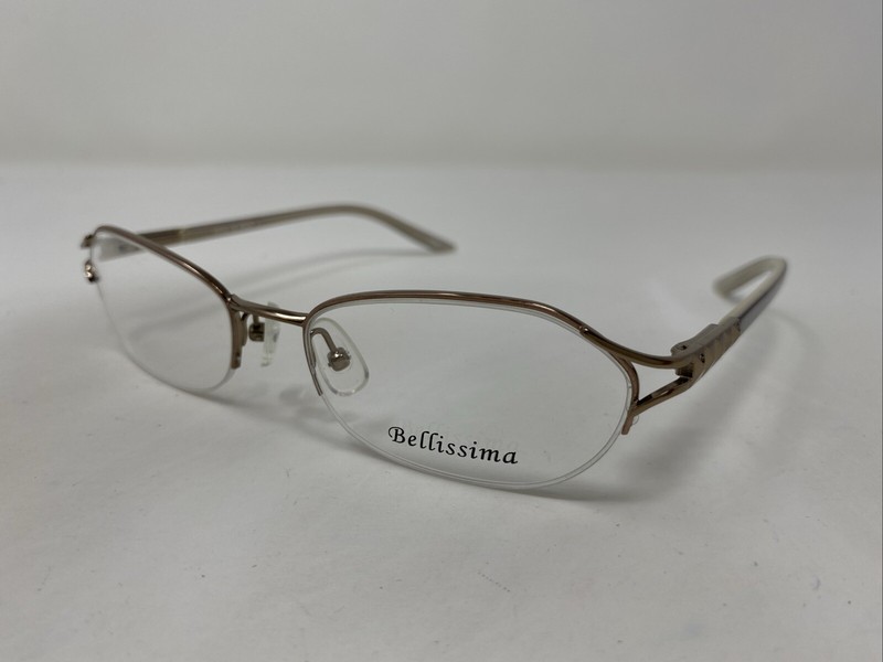 Bellissima BL 622 BROWN 52-18-135 Metal Half Rim Eyeglasses Frame KB58 gallery