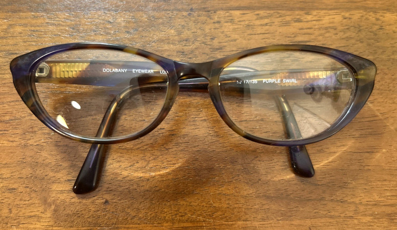 Dolabany Womens Cat Eye Eyeglasses Frames Only Lola Purple Swirl Italy Small