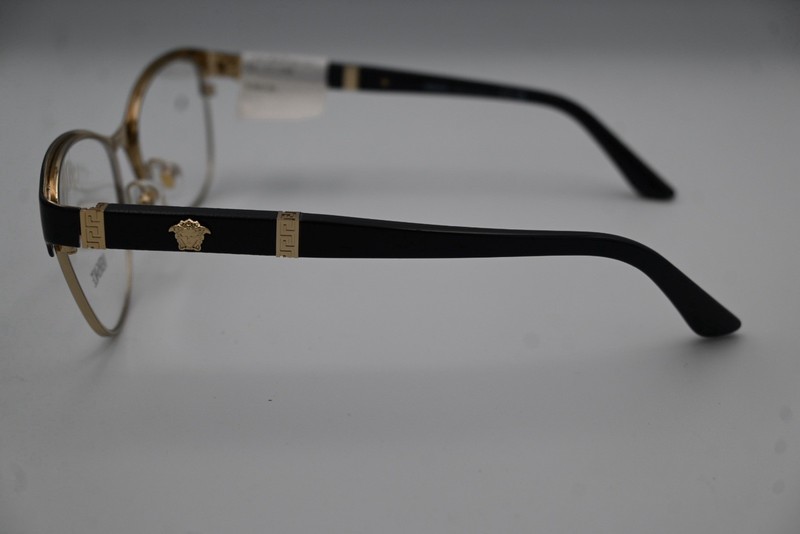 Versace VE 1233Q 1344 Brown Pale Gold Metal Cat-eye Eyeglasses 53mm gallery