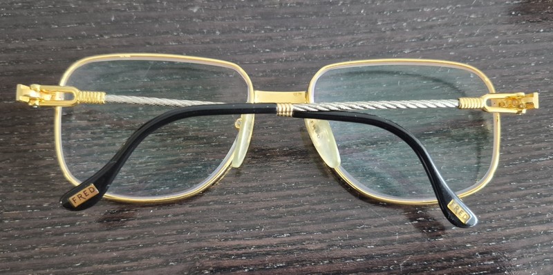 Vintage Rare Fred Zephir Eyeglasses Gold Silver Tone Made in France 54-17 130 gallery