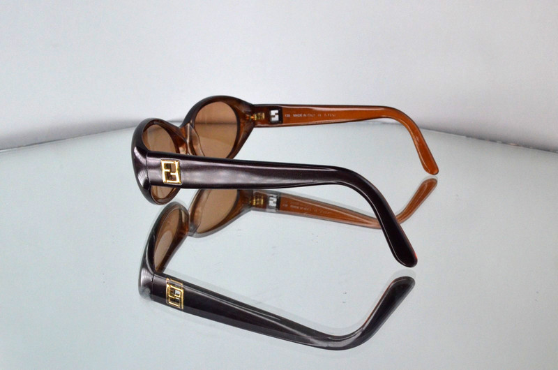 RARE Fendi Vintage Sunglasses/Eyeglasses Chocolate Brown/Gold Logo Y2K FS197 gallery