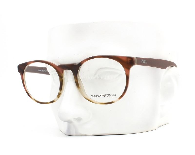 Emporio Armani EA3156 Eyeglasses Glasses Matte Bordeaux Red Brown Stripe No Case