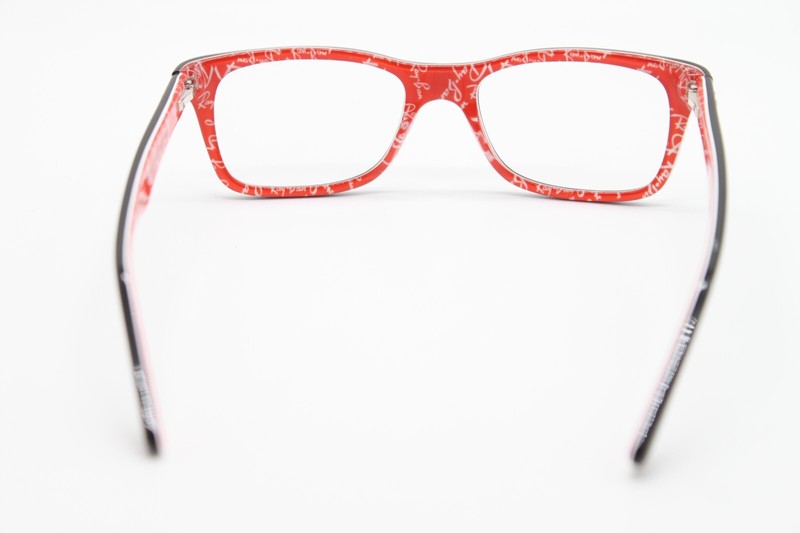 NEW RAY-BAN RB 5228 2479 BLACK RED WHITE AUTHENTIC EYEGLASSES 50-17 gallery