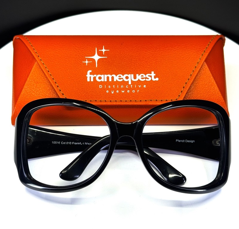 VTG PFENDT DESIGN 10516 10 Womens Black Glam Butterfly Eyeglasses FRAMES ONLY