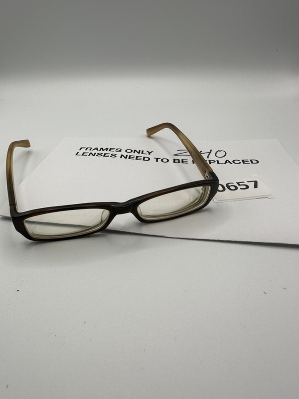 Vera Wang Eyeglass Frames Horn Rectangular 52 16-135 V182 HN Brown