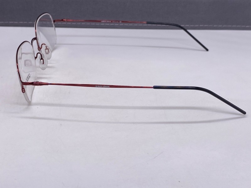 Giorgio Armani Eyeglasses Frames Men Woman Red Square Large Semi-Rimless 1056 52 gallery