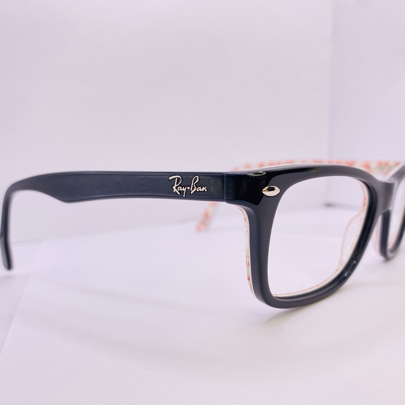Ray-Ban Eyeglasses Frames RB 5228 5014 50 [] 17 140 Black White Red Logo Txt gallery