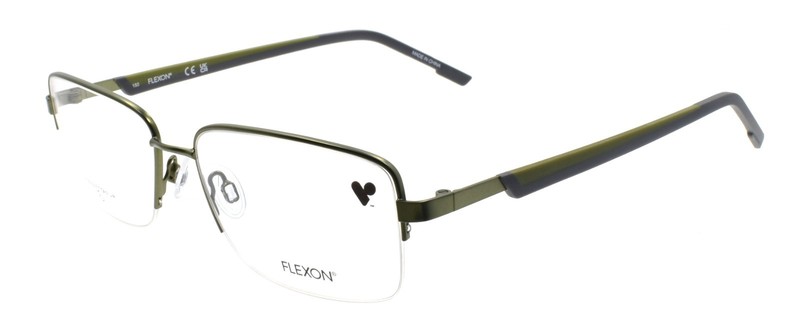 Flexon H6084 314 XL Men’s Eyeglasses Half-rim Matte Moss 57-17-150 Flex Titanium