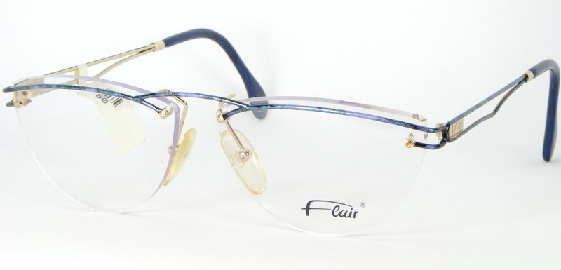Flair Jet Set 683 595 BLUE /VIOLET /TEAL /GOLD MULTICOLOR EYEGLASSES 58-13-135mm