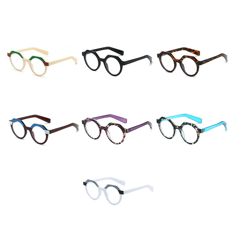 Men Women Round Eyeglasses Classic Retro Full Frame Clear Lens Glasses Frames gallery