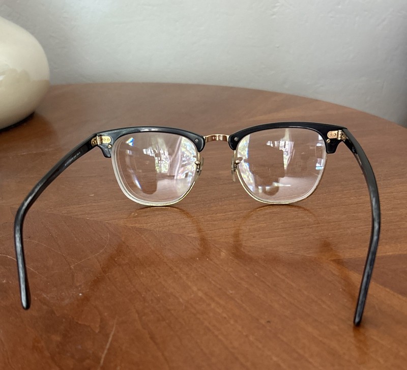 Ray-Ban Clubmaster Eyeglasses Glasses Optical RB 3016 Gold & Black Made in Italy gallery