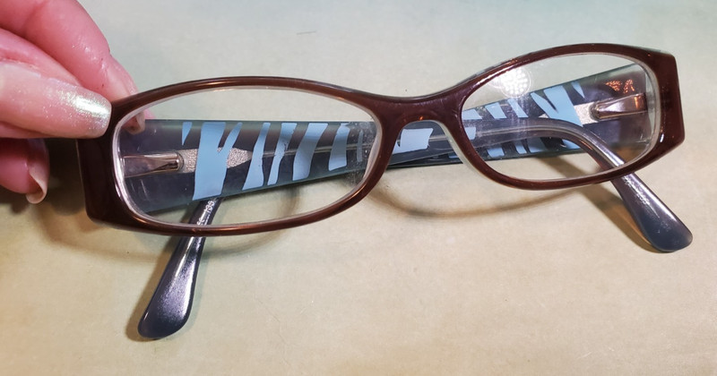 MICHAEL KORS SMALL BROWN & BLUE ZEBRA EYEGLASS FRAMES 612 235 135