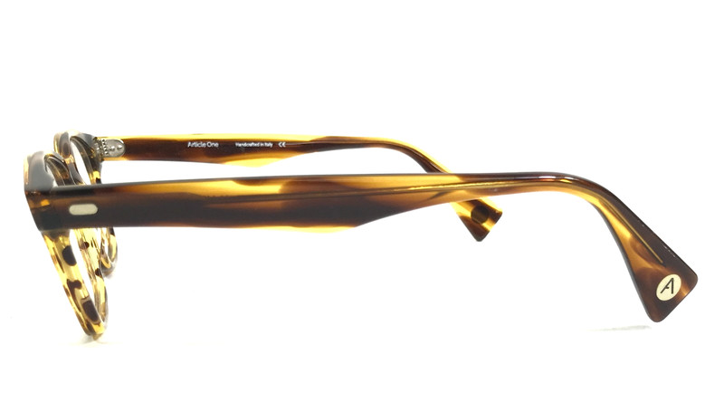 Article One Eyeglasses Frames FENTON 22 Yellow Brown Striped Horn 49-19-145 gallery