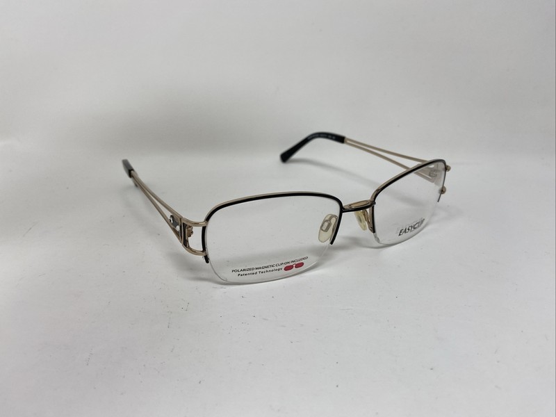 EASYCLIP MOD EC322 53/17/135 90 BLACK GOLD FLEX HINGE EYEGLASSES WF42 gallery