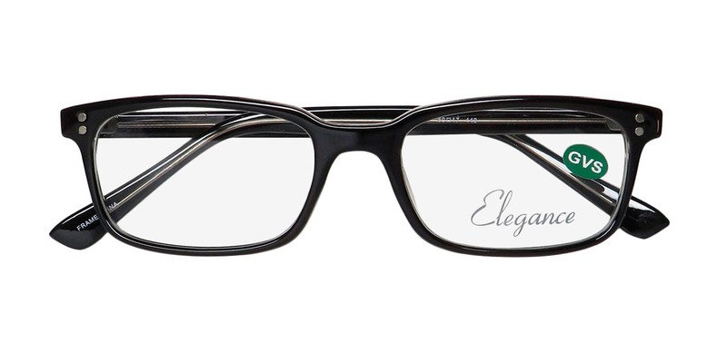 NEW ELEGANCE EL216 EYEGLASSES 50-17-140 PLASTIC FULL-RIM BLACK RECTANGULAR 001 gallery