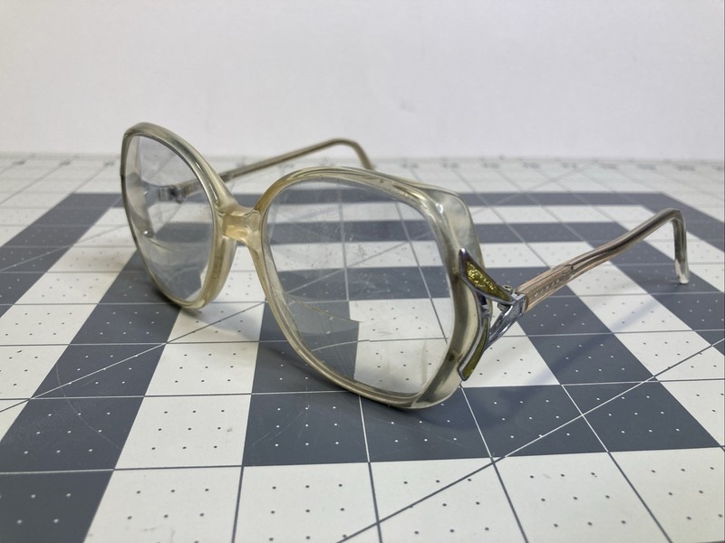 Vintage 70’s Garfield Eyeglass Frames 902 Women Clear Gold 51-18-130