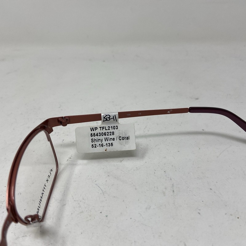Ti Flex Eyewear 2103 604 Wine Burgundy 52-16-135 Flex Titanium Eyeglasses PL13 gallery