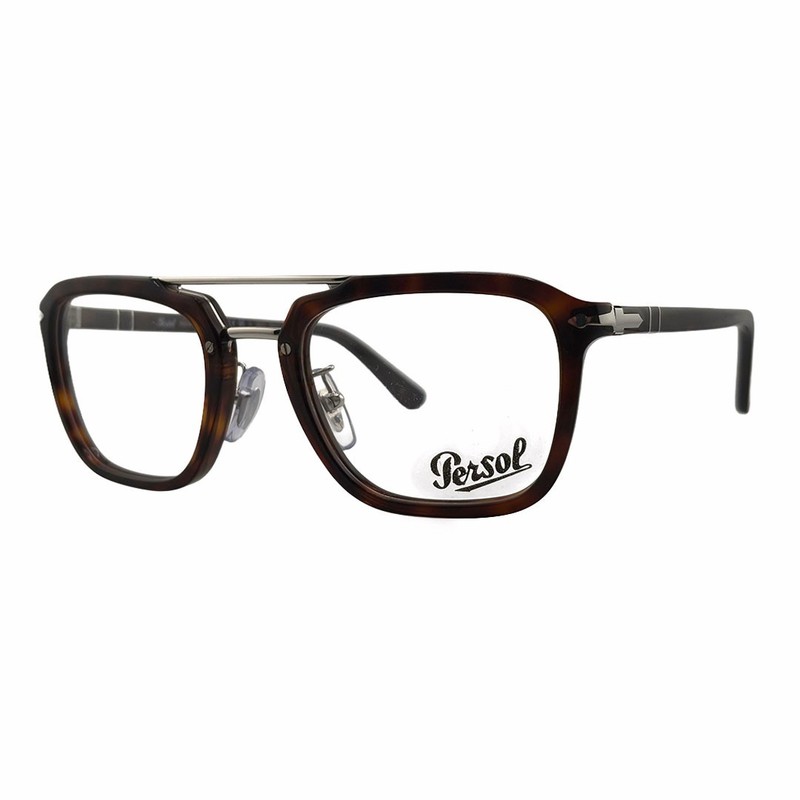 Persol X SENNA PO0204V Brown & Silver Eyeglasses Frames 52mm 21mm 140mm -24