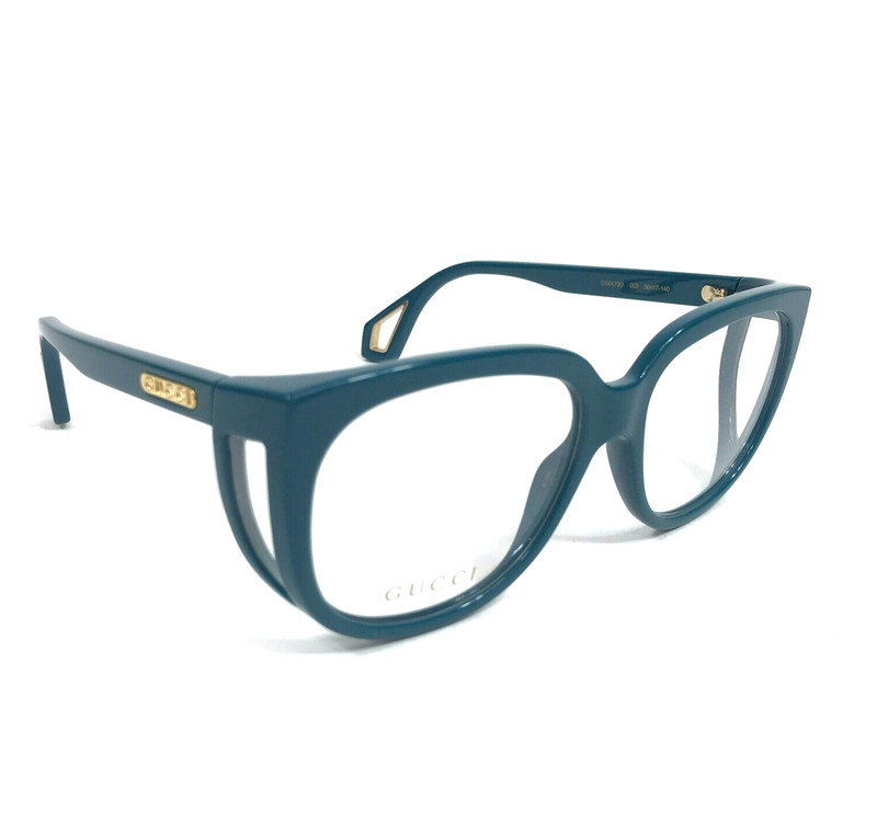 Gucci Eyeglasses Frames GG0470O 003 Shiny Blue Square Full Rim 56-17-140 gallery
