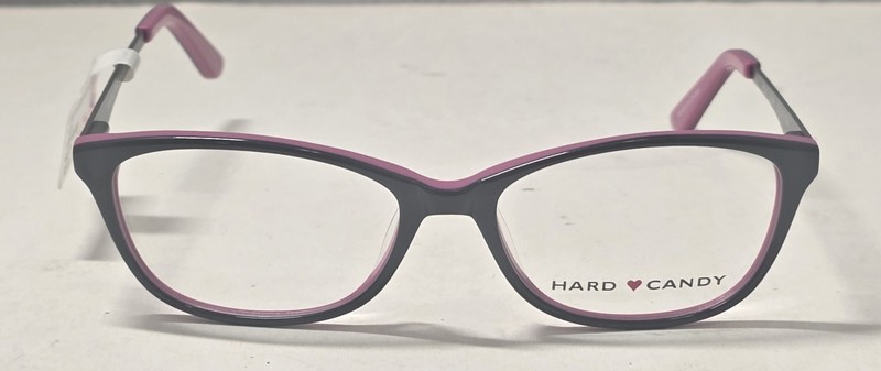 HARD CANDY HC41 BLKP Black Purple Womens Semi Cat Eye Eyeglasses 52-16-135 B:36