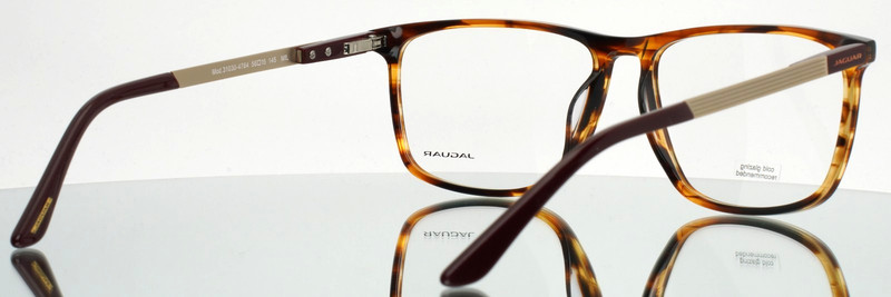 JAGUAR 31030 4764 Brown Gold Mens Rectangle Full Rim Eyeglasses 56-15-145 B:41 gallery
