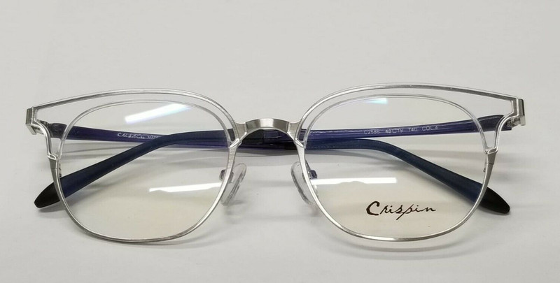 New Crispin C2586 Clear/Silver Unisex Adults Eyeglasses Frame 48-19-140 Col.4