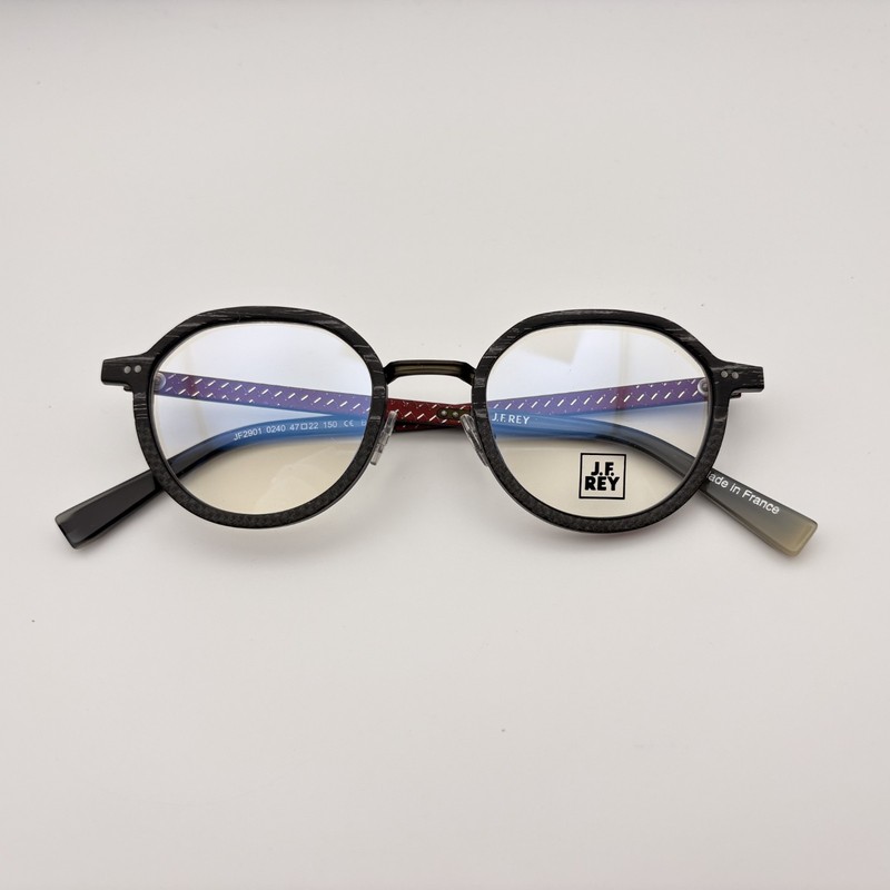 J.F. REY JF2901 0240 Carbon Core Black & Copper Square Eyeglasses 47mm NEW