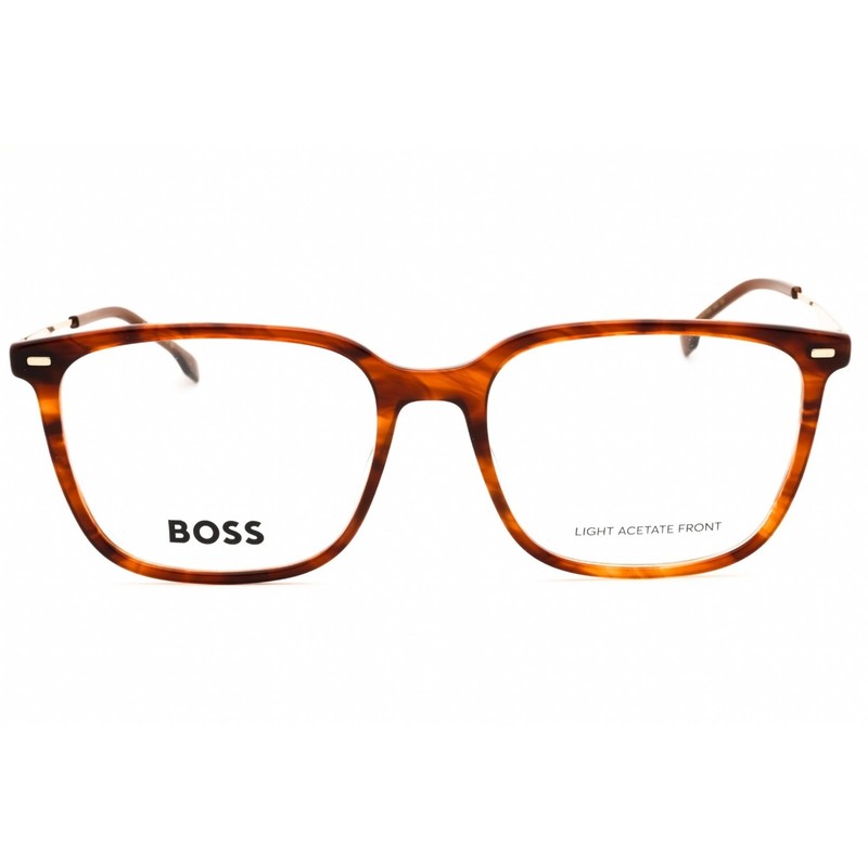 Hugo Boss Men's Eyeglasses Brown Horn/Gold Acetate Full Rim Frame 1696 0HQZ 00 gallery