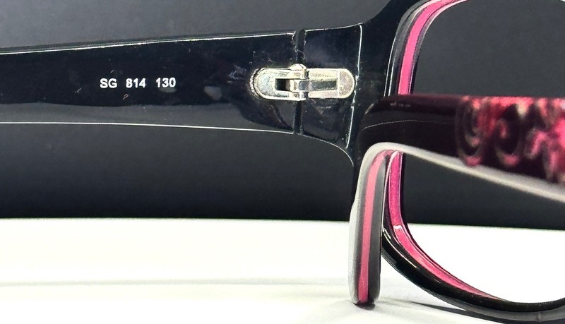 VTG UNBRANDED SG 814 PLUM/PINK Womens Burgundy Oval Eyeglasses FRAMES ONLY gallery