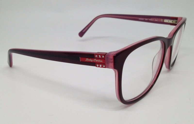 Harley Davidson HD0546 Burgundy 069 Plastic Eyeglasses Frame 53-17-140 W/Stones gallery