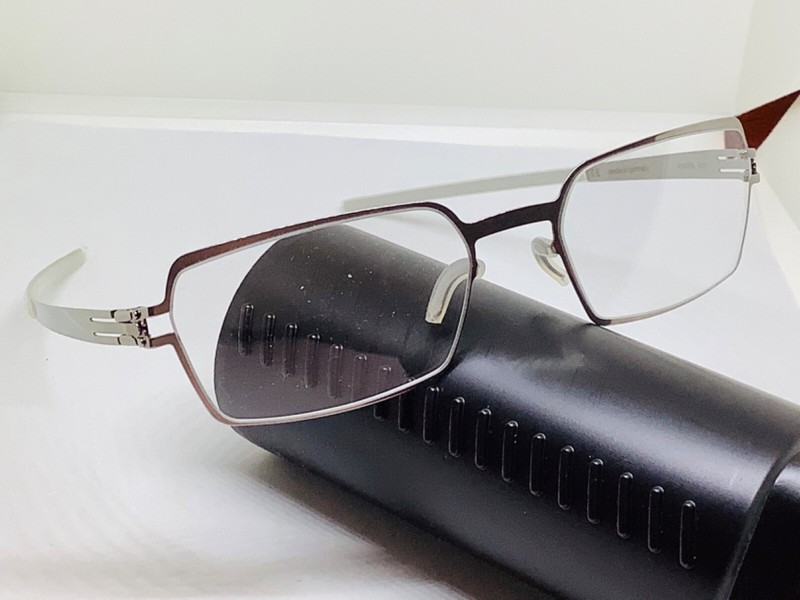 iC! BERLIN Model TOM SHINY CHROME NEW EYEGLASS FRAME WITH CASE/SLEEVE GERMANY