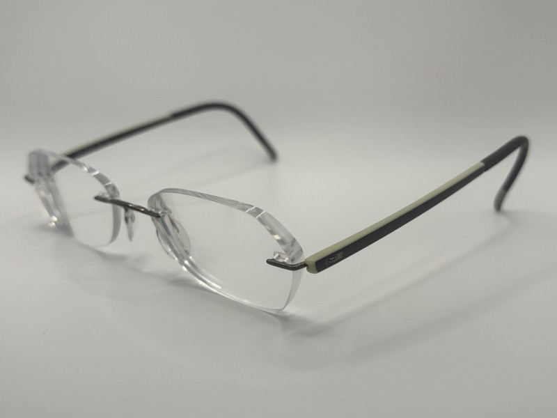 Silhouette 7642 40 6054 Rimless Black Plastic Eyeglasses Frames 40mm 17mm 135mm