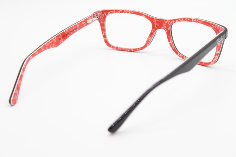 NEW RAY-BAN RB 5228 2479 BLACK RED WHITE AUTHENTIC EYEGLASSES 50-17 gallery