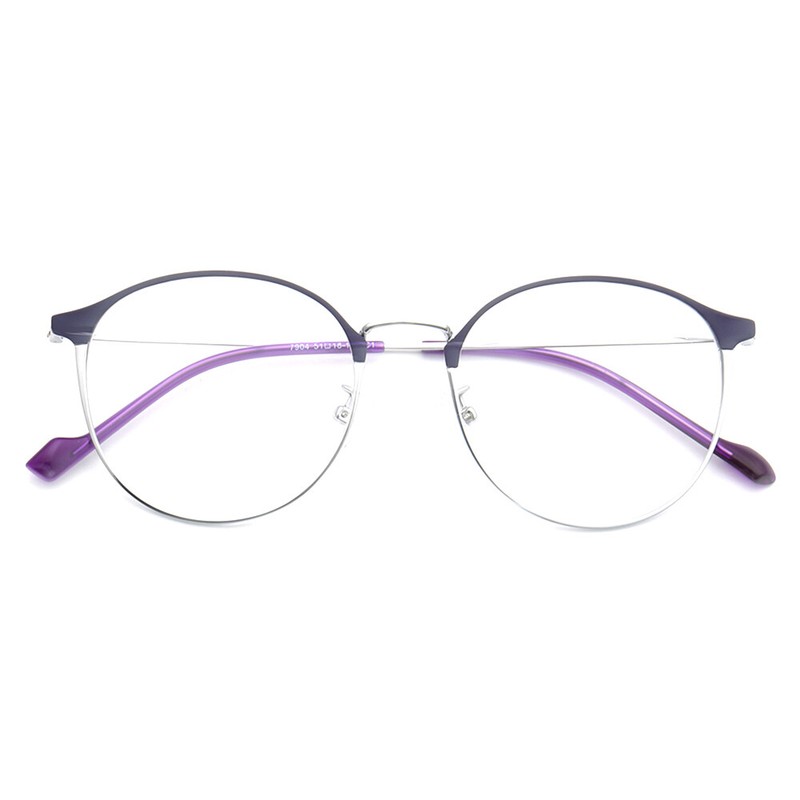 Women Vintage Metal Eyeglass Frames Female Pink Round Fashion Glasses Eyewear